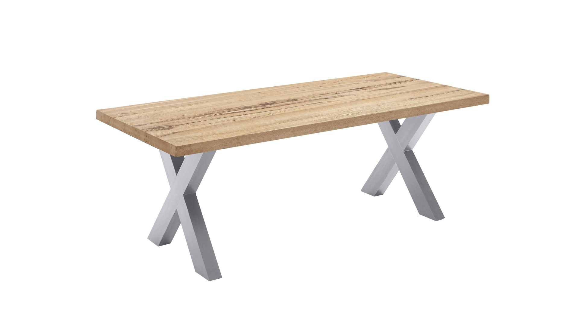 Woods Trends Esstisch Vintage Dining Massivholz Balkeneiche Edelstahl Lahr Freiburg Offenburg