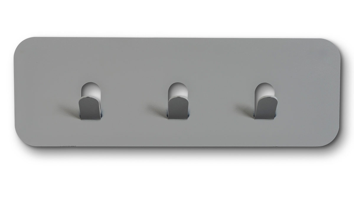 Wandgarderobe M2 kollektion aus Metall in Grau Garderobenleiste Lilly Grau – drei Haken, Länge ca. 30 cm