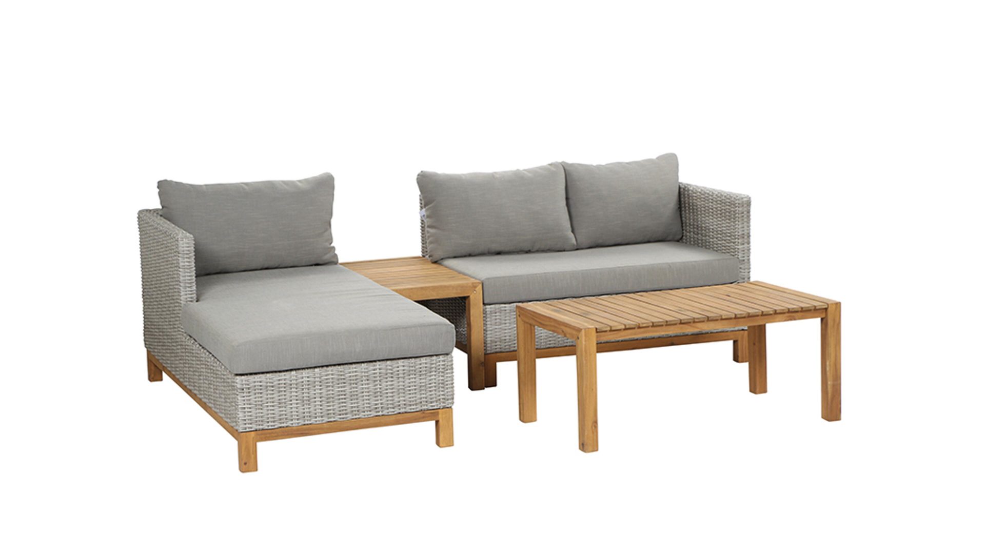 siena GARDEN Loungemöbel-Set Ohio, light greyfarbenes Geflecht ... siena GARDEN Loungemöbel-Set Ohio, light greyfarbenes Geflecht ...