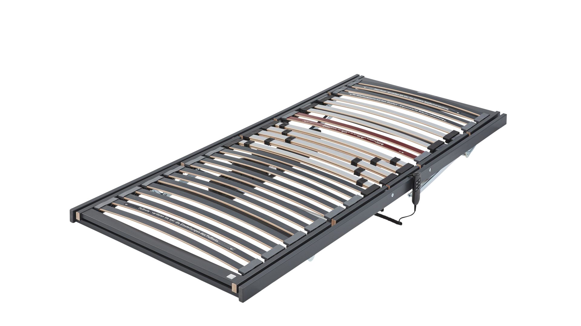 Lattenrost Interliving aus Holz in Grau Interliving Lattenrost Serie 1941 mit Funksteuerung kabellose Rücken- & Fußteilverstellung – Liegefläche ca. 80 x 190 cm