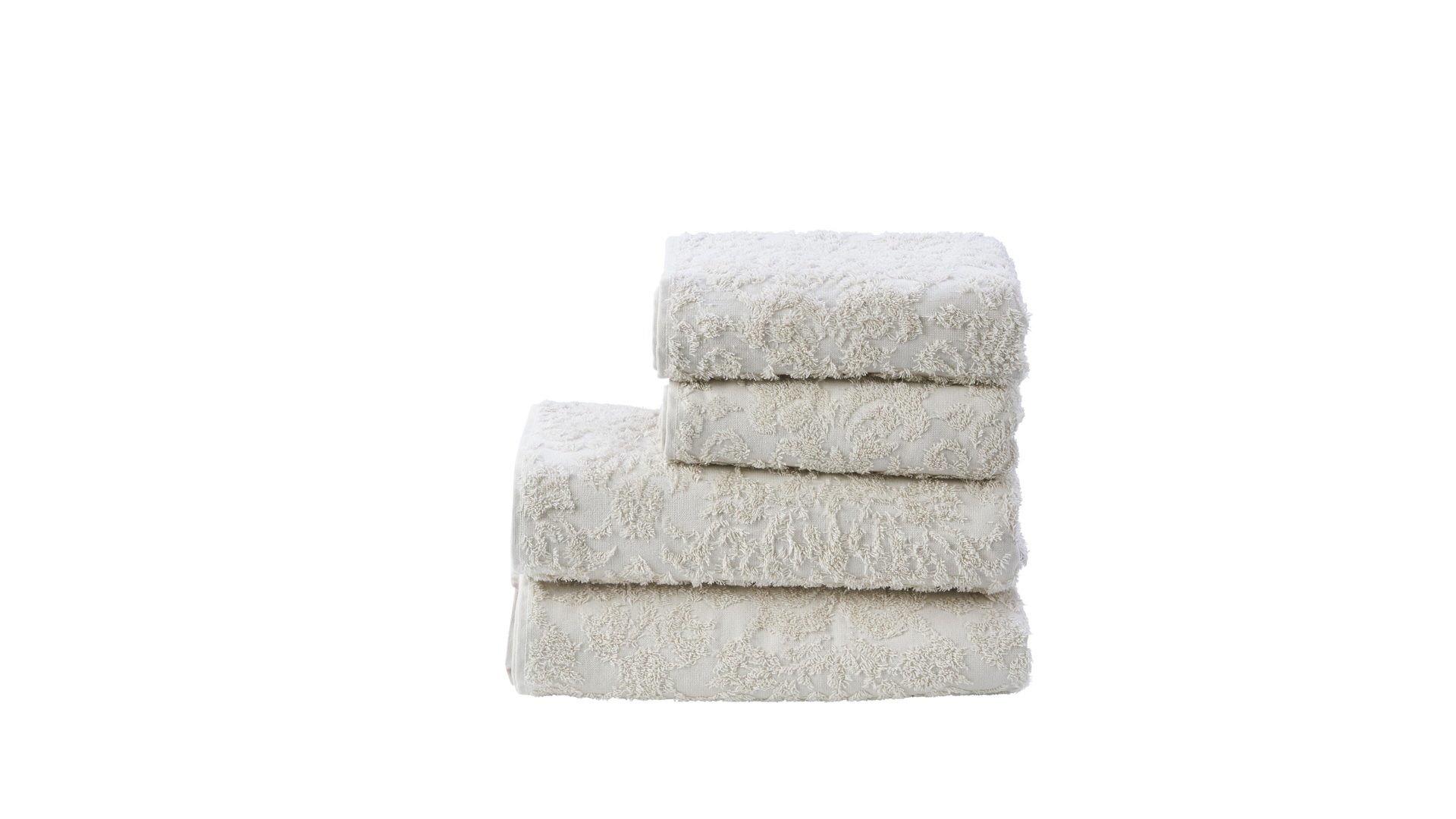Handtuch-Set Done.® aus Stoff in Beige done.® Handtuch-Set Provence Ornaments beige Baumwolle – vierteilig