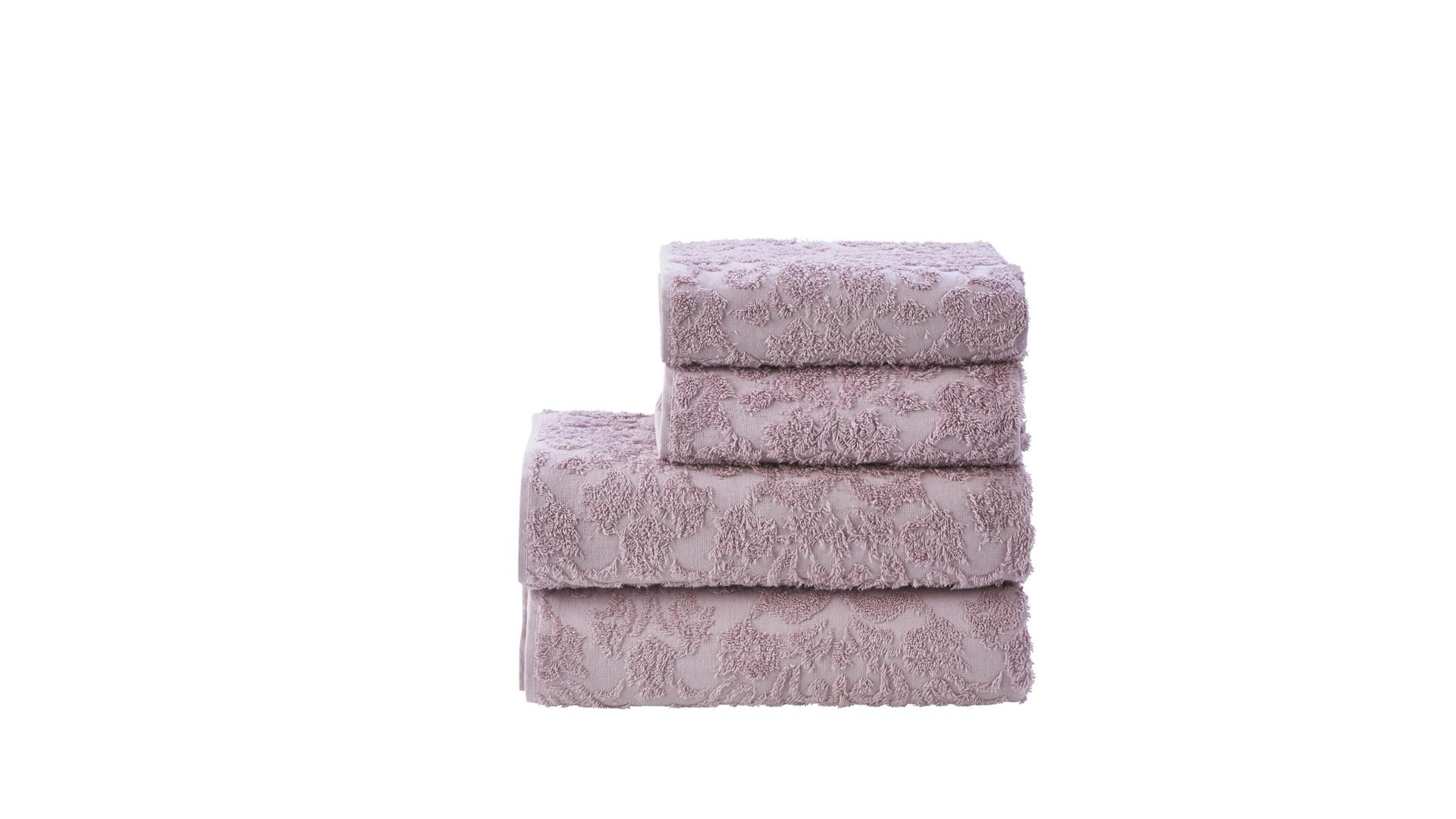 Handtuch-Set Done® be different aus Stoff in Pastell DONE® Handtuch-Set Provence Ornaments altrosafarbene Baumwolle  – vierteilig