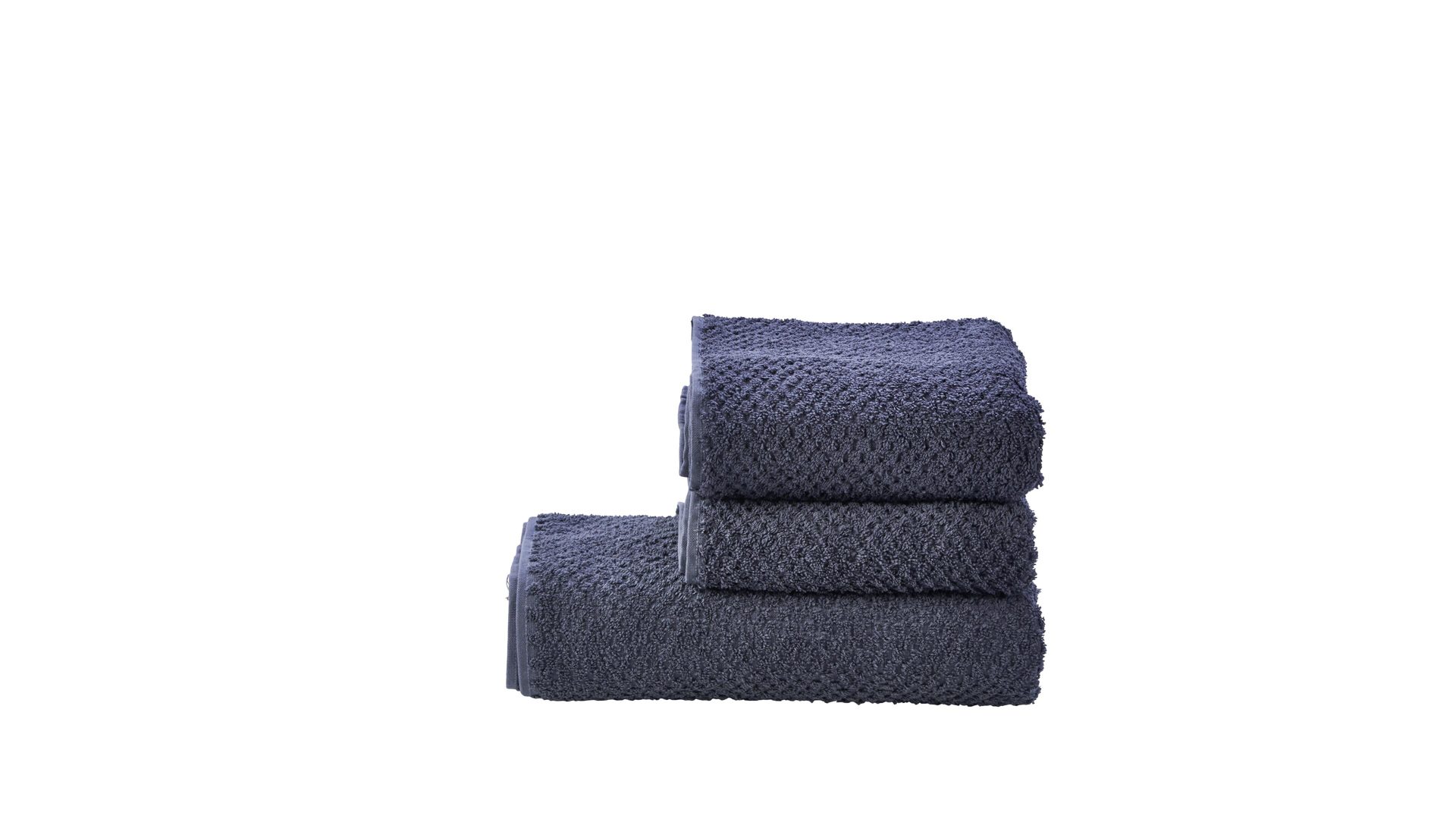 Handtuch-Set Done.® aus Stoff in Anthrazit done.® Handtuch-Set Provence Honeycomb - Heimtextilien anthrazitfarbene Baumwolle – dreiteilig