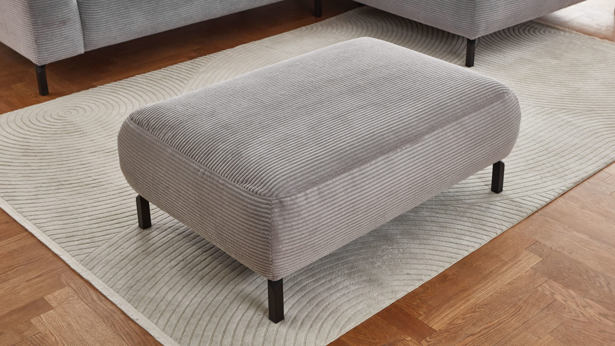 Polsterhocker SOFAkultur aus Stoff in Grau SOFAkultur Programm SK 770 - Polsterhocker grauer Cordbezug - ca. 109 x 74 cm