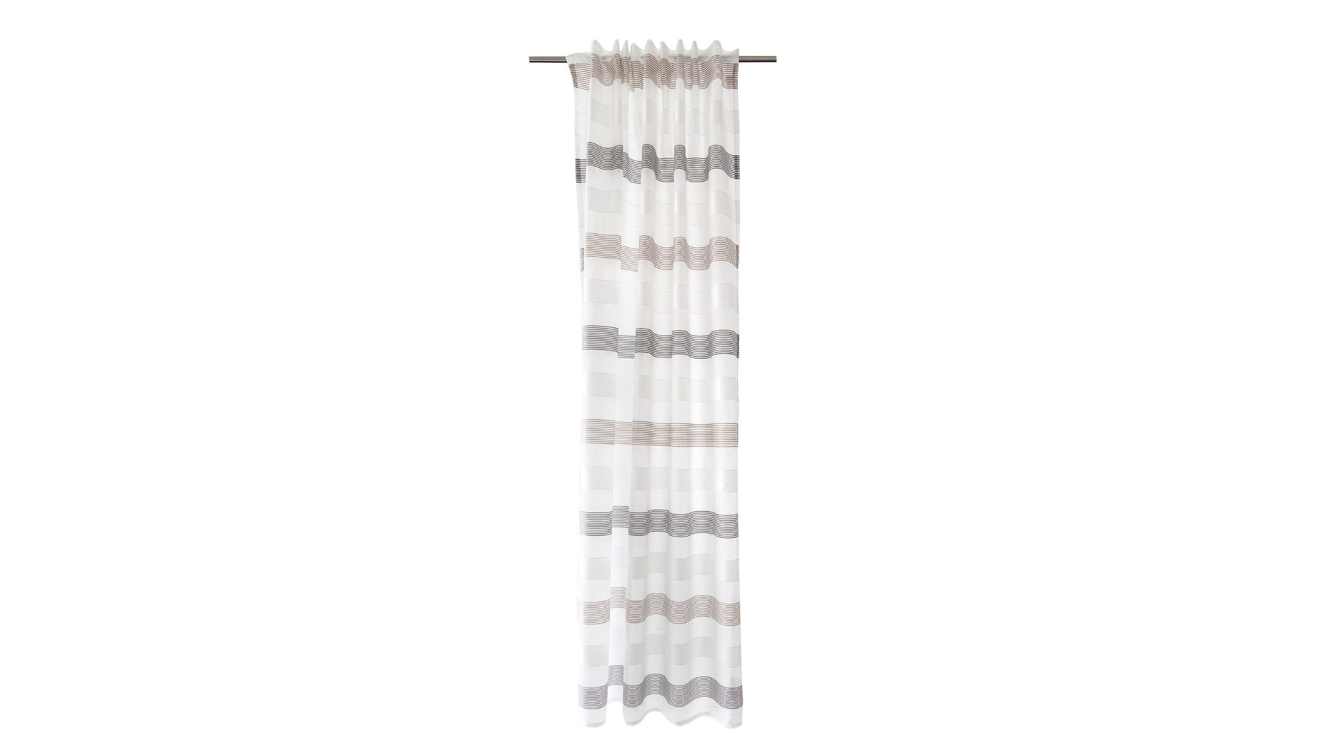 Schlaufenschal Indes fuggerhaus textil gmbh aus Stoff in Grau HOMING Schlaufenschal Lena graubraune Streifen – ca. 140 x 245 cm