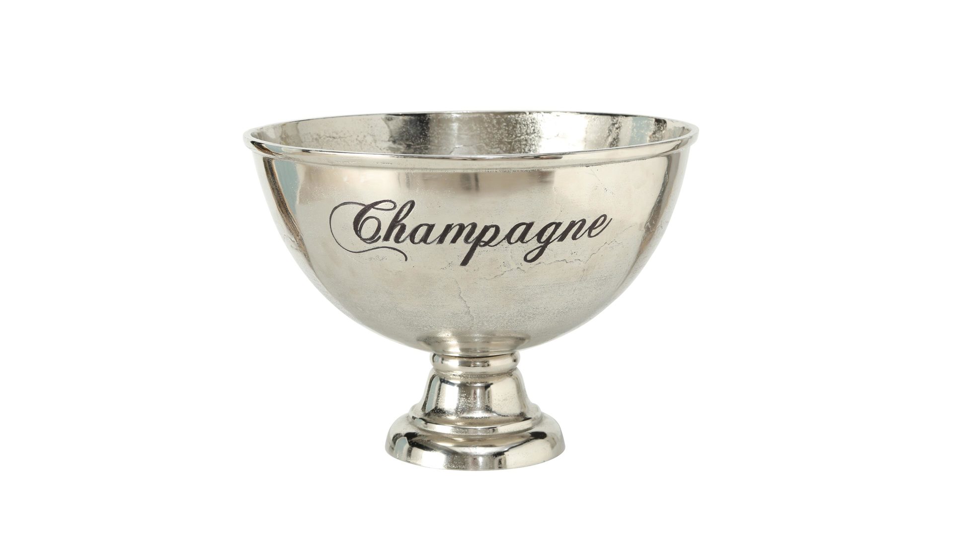 Sektkühler Boltze aus Metall in Metallfarben Champagnerkühler Woiv silberfarbenes Aluminium - Durchmesser ca. 47 cm