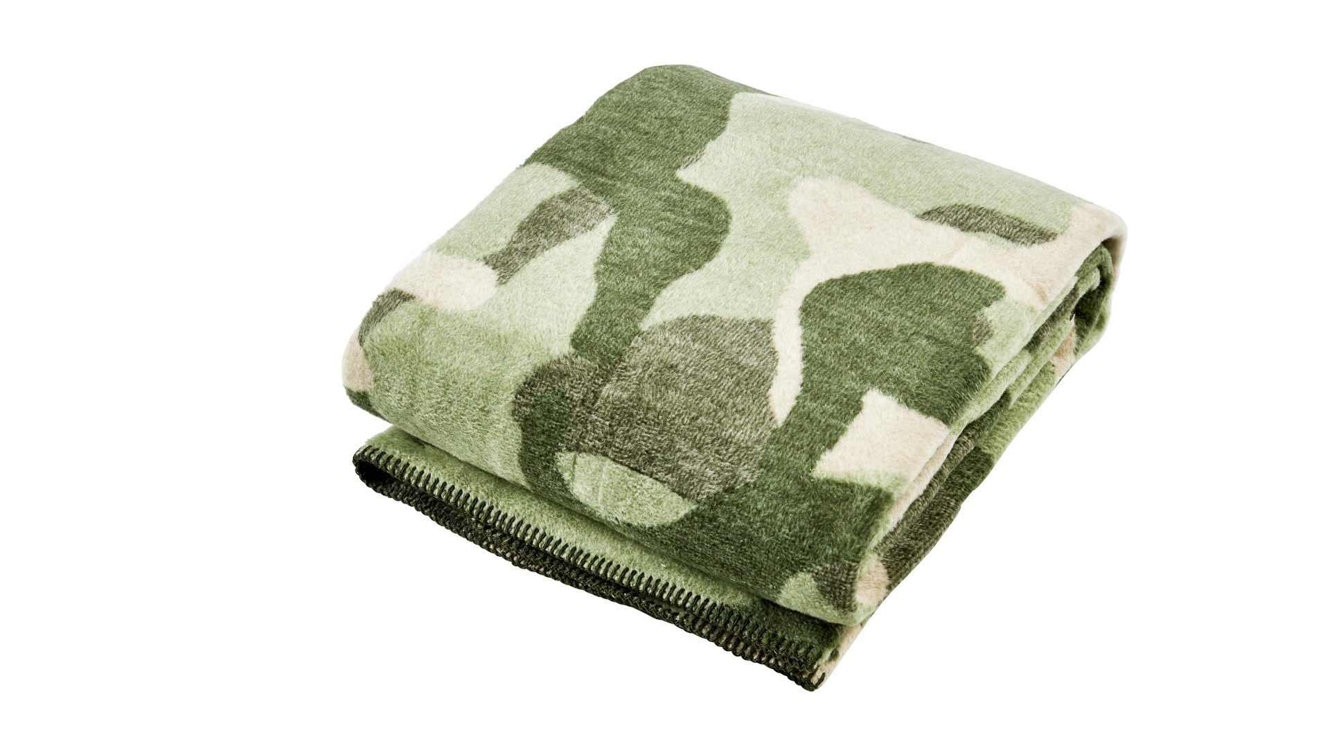 Wohndecke Done.® be different aus Stoff in Grün DONE.® Wohndecke Blanket Camouflage khakifarbenes Camouflagemuster – ca. 150 x 200 cm
