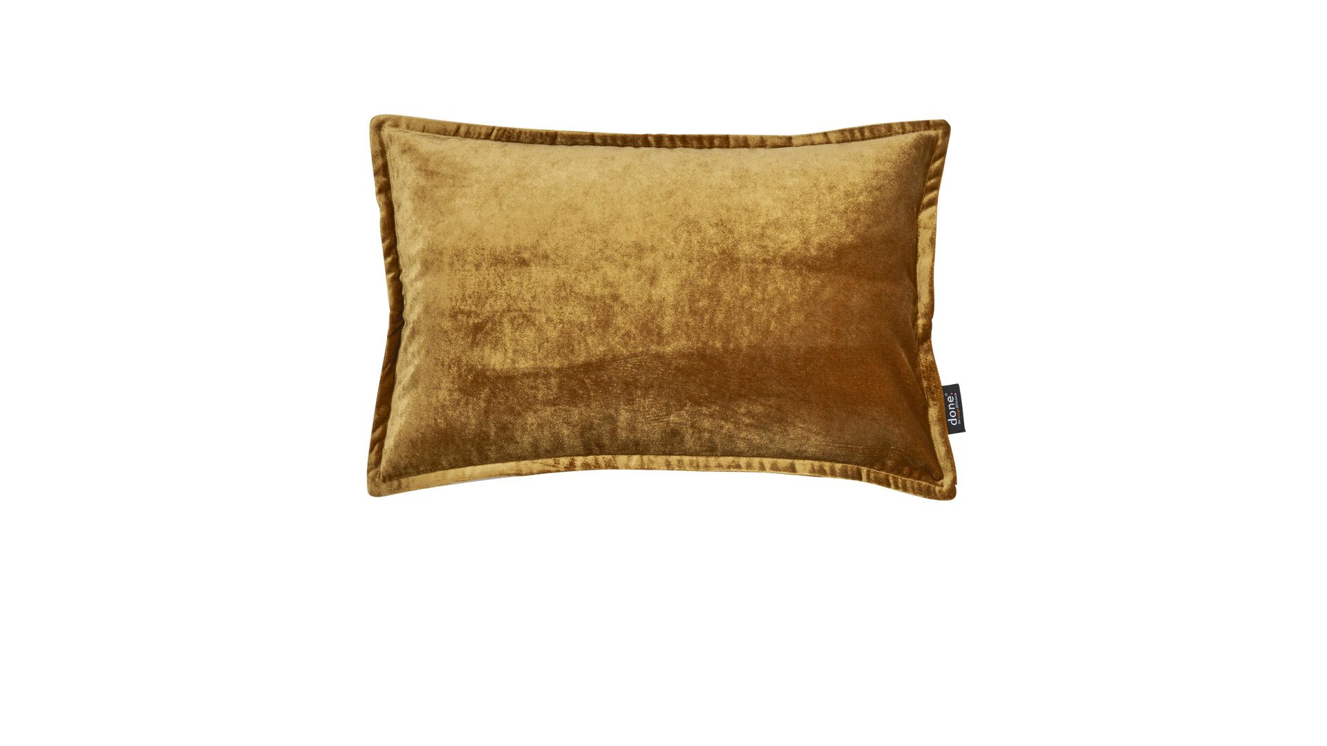 Kissenbezug /-hülle Done® be different aus Stoff in Gelb DONE® Kissenhülle Cushion Glam goldfarbener Samt – ca. 40 x 60 cm