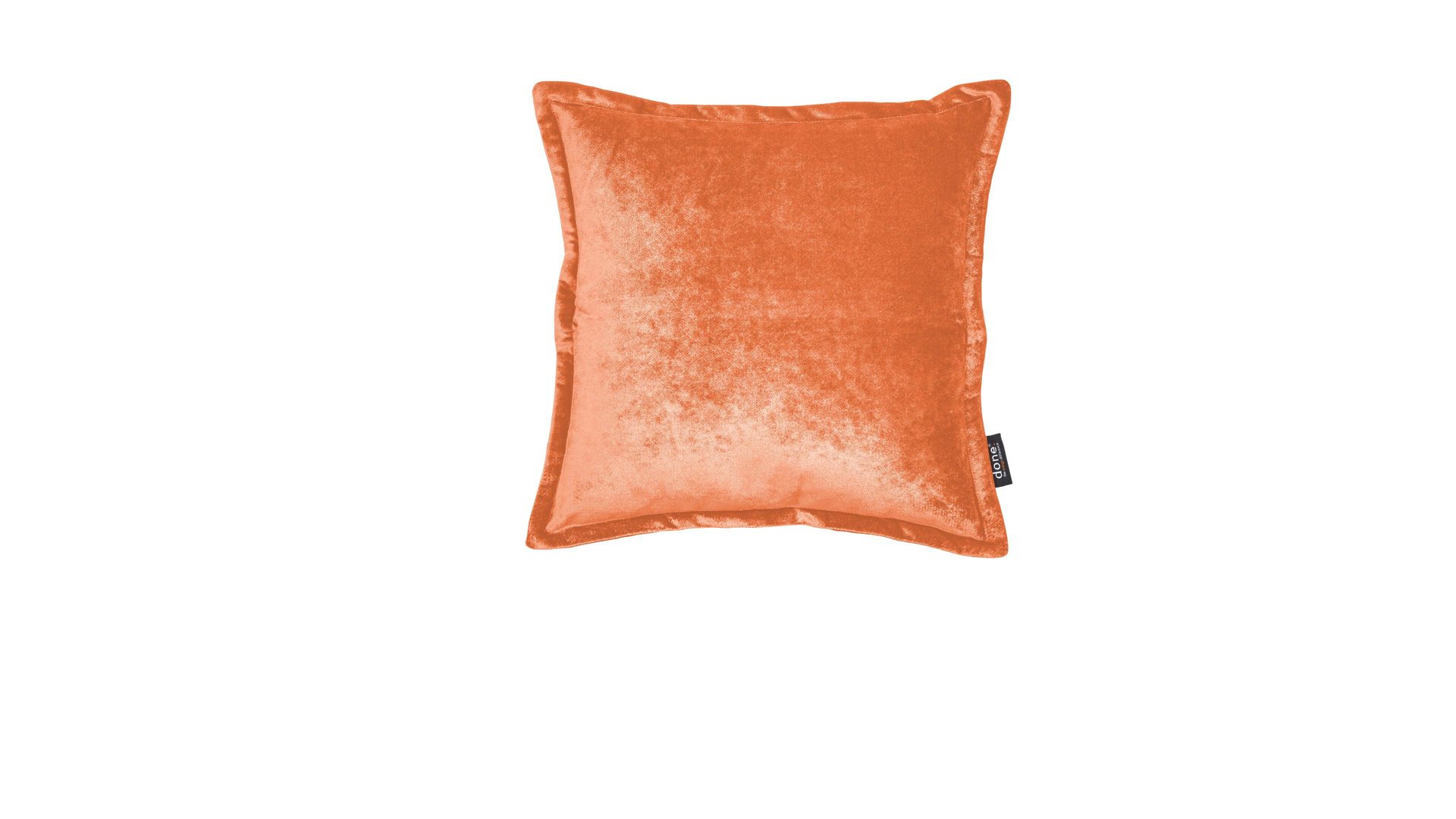 Kissenbezug /-hülle Done by karabel home company aus Stoff in Orange Done Kissenhülle Cushion Glam korallenfarbener Samt – ca. 45 x 45 cm