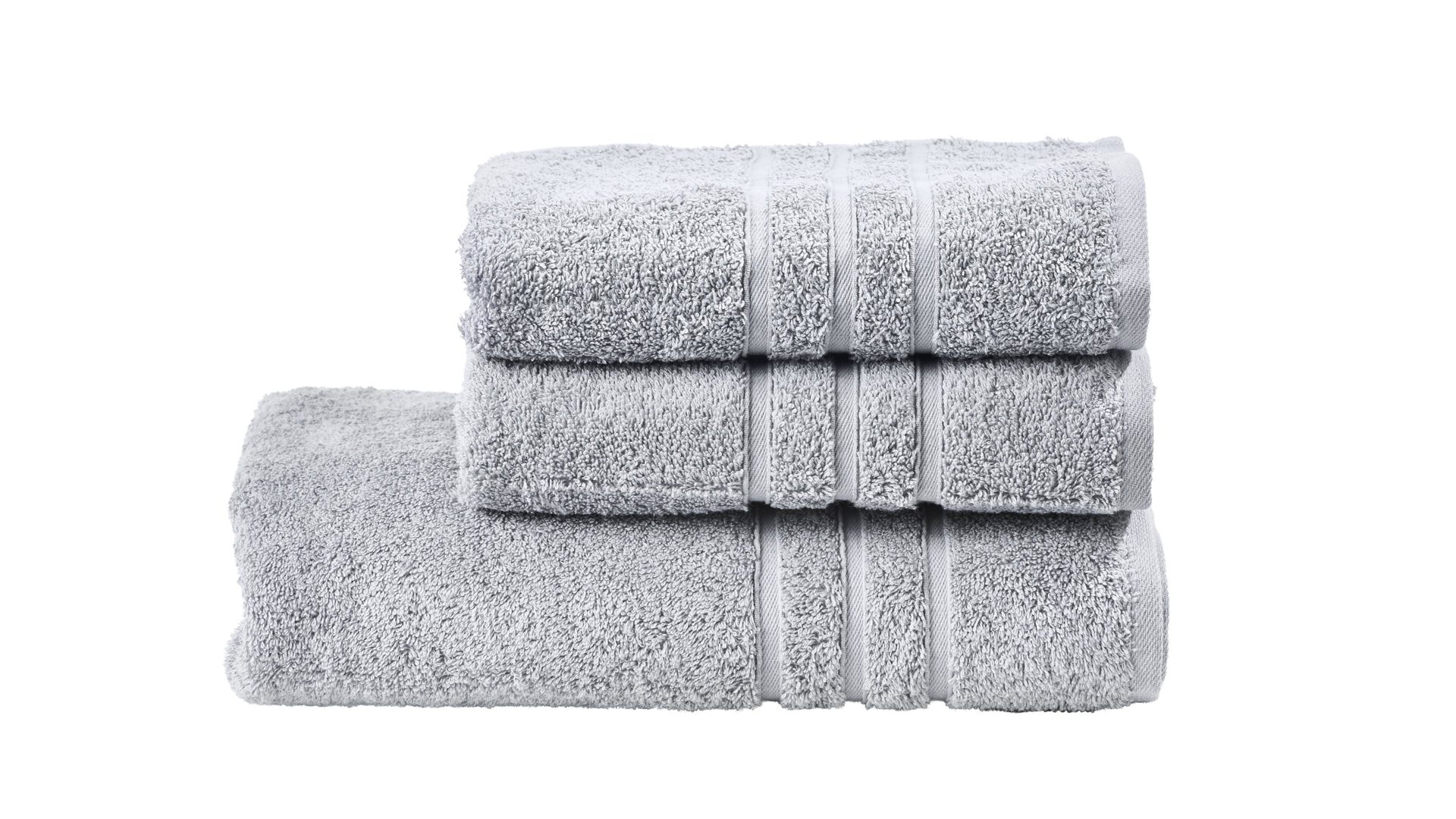 Handtuch-Set Done.® aus Stoff in Hellgrau done.® Handtuch-Set Daily Uni silberfarbene Baumwolle – dreiteilig