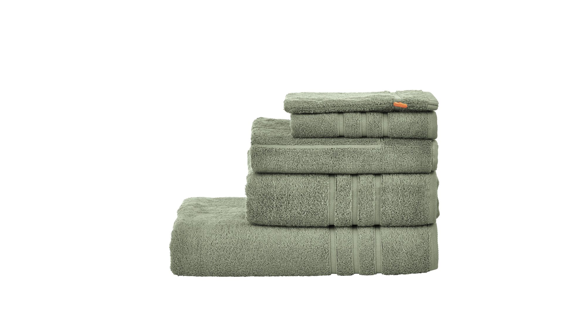 Handtuch-Set Done by karabel home company aus Stoff in Grün Done Handtuch-Set Daily Uni khakifarbene Baumwolle – fünfteilig