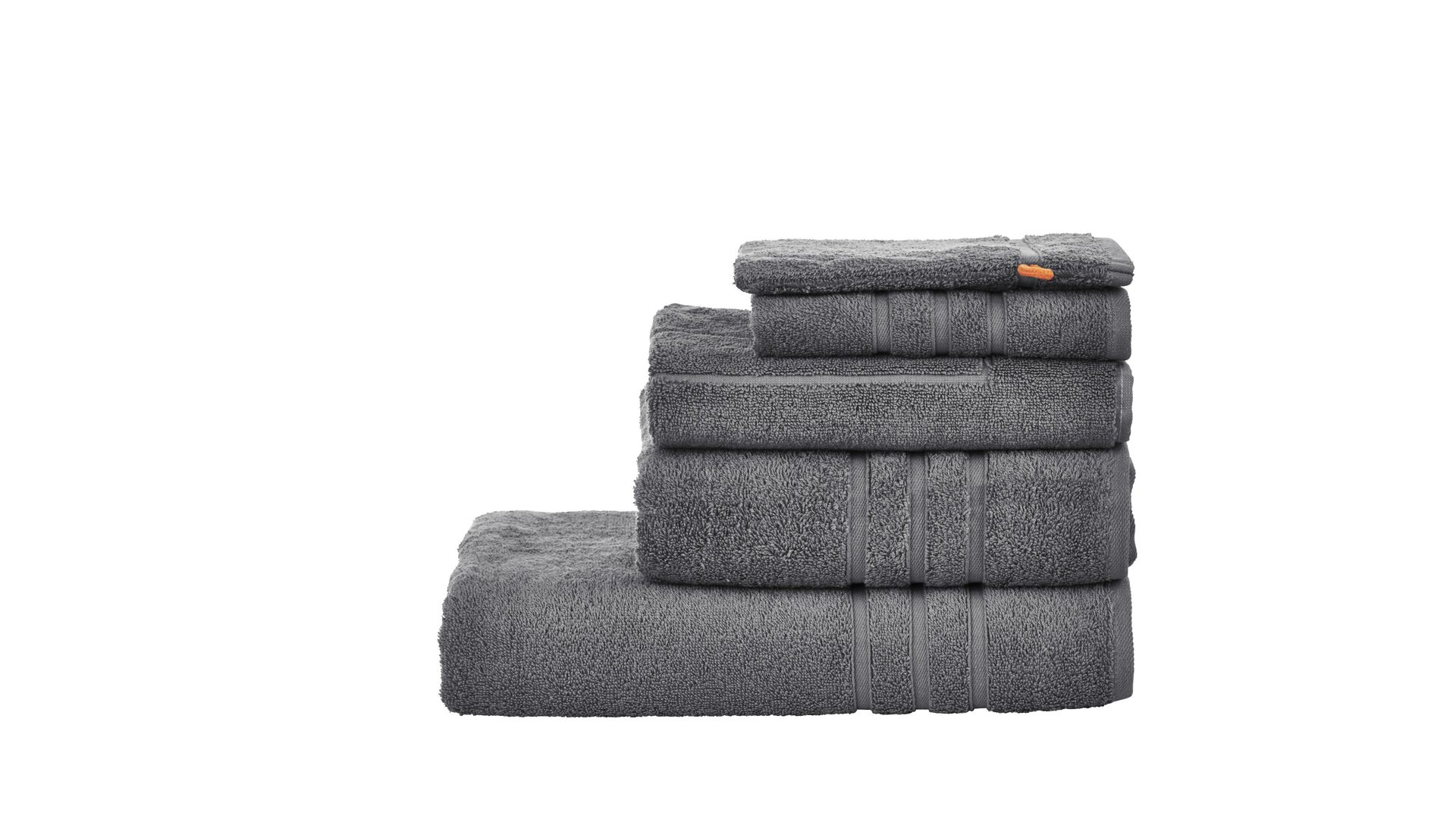 Handtuch-Set Done by karabel home company aus Stoff in Schwarz Done Handtuch-Set Daily Uni anthrazitfarbene Baumwolle – fünfteilig