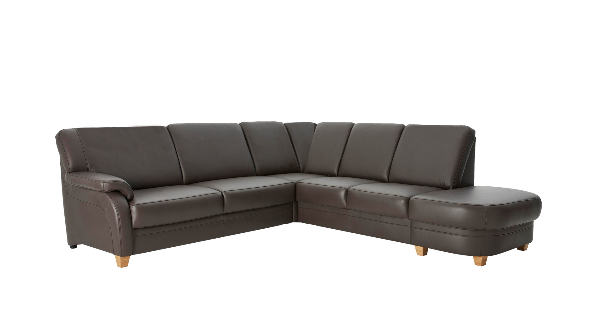 Ecksofa OrthoSedis aus Leder in Braun OrthoSedis Eckkombination MM-PN1004 schokofarbenes Leder Torro & Buche – Stellfläche ca. 259 x 272 cm