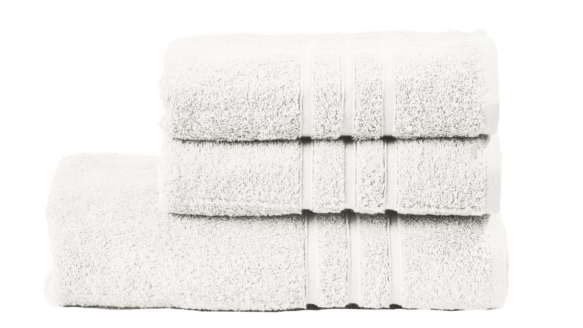 Handtuch-Set Done® be different aus Stoff in Weiß DONE® Handtuch-Set Daily Uni sternweiße Baumwolle – dreiteilig