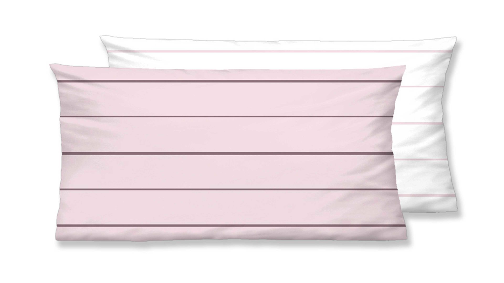 Kissenbezug /-hülle Biberna aus Stoff in Pastellfarben biberna Mako-Satin Kissenbezug Streifen Mix & Match rosefarbene & sturmgraue Streifen – ca. 40 x 80 cm