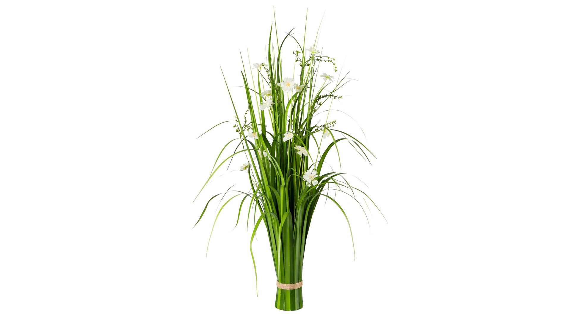 Pflanze Gasper gmbh aus Stoff in Weiß Grasbusch mit Cosmeablüten weiße Textilblüten & Gras – Höhe ca. 86 cm