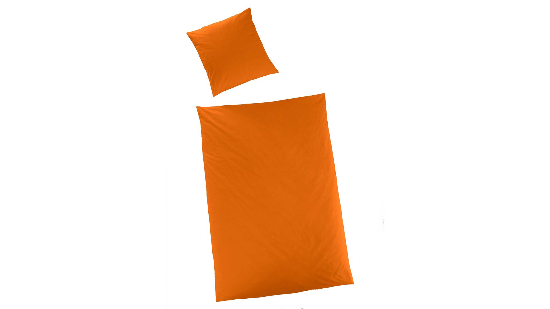 Bettwäsche-Set H.g. hahn haustextilien aus Stoff in Orange HAHN Luxus-Satin-Bettwäsche Sempre orangefarbener Baumwollsatin - zweiteilig, ca. 155 x 220 cm