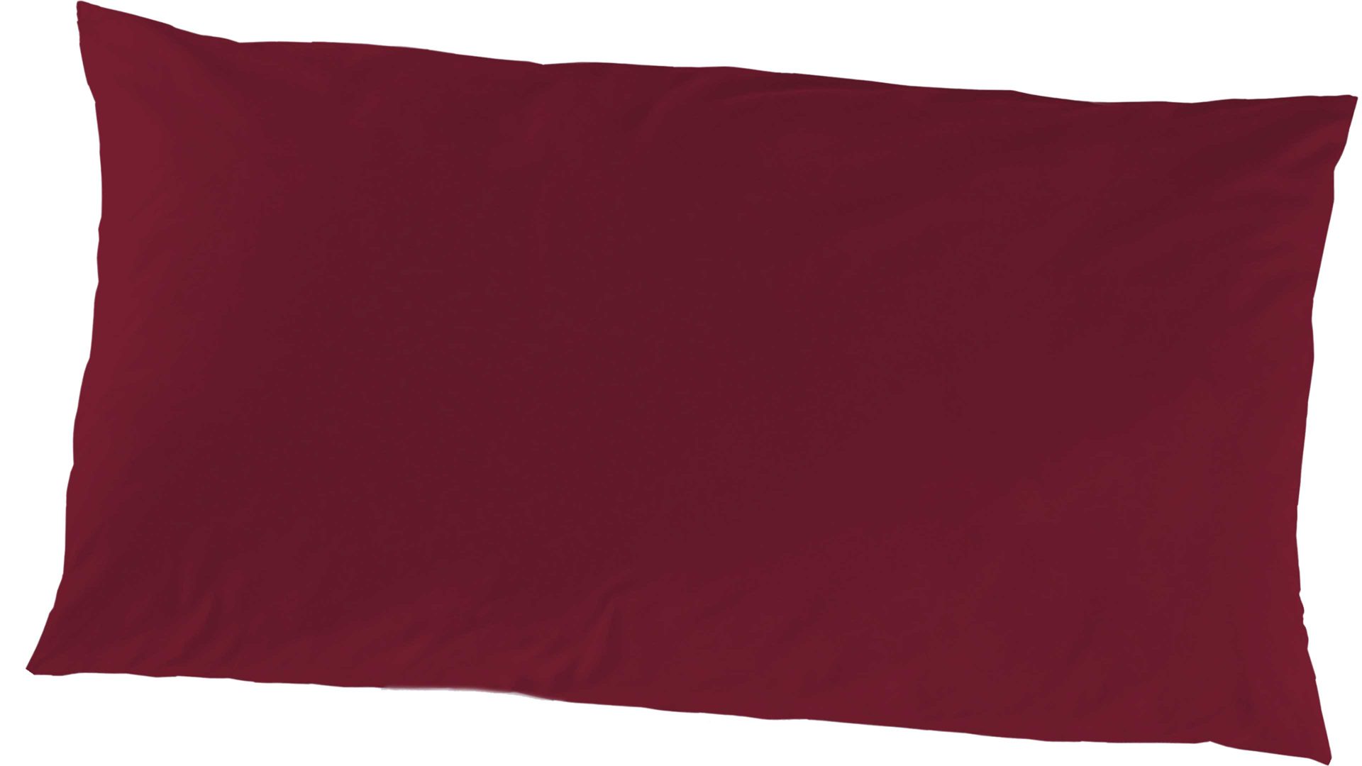 Kissenbezug /-hülle H.g. hahn haustextilien aus Stoff in Dunkelrot HAHN Luxus-Satin-Kopfkissenbezug Sempre bordeauxfarbener Baumwollsatin – ca. 40 x 80 cm