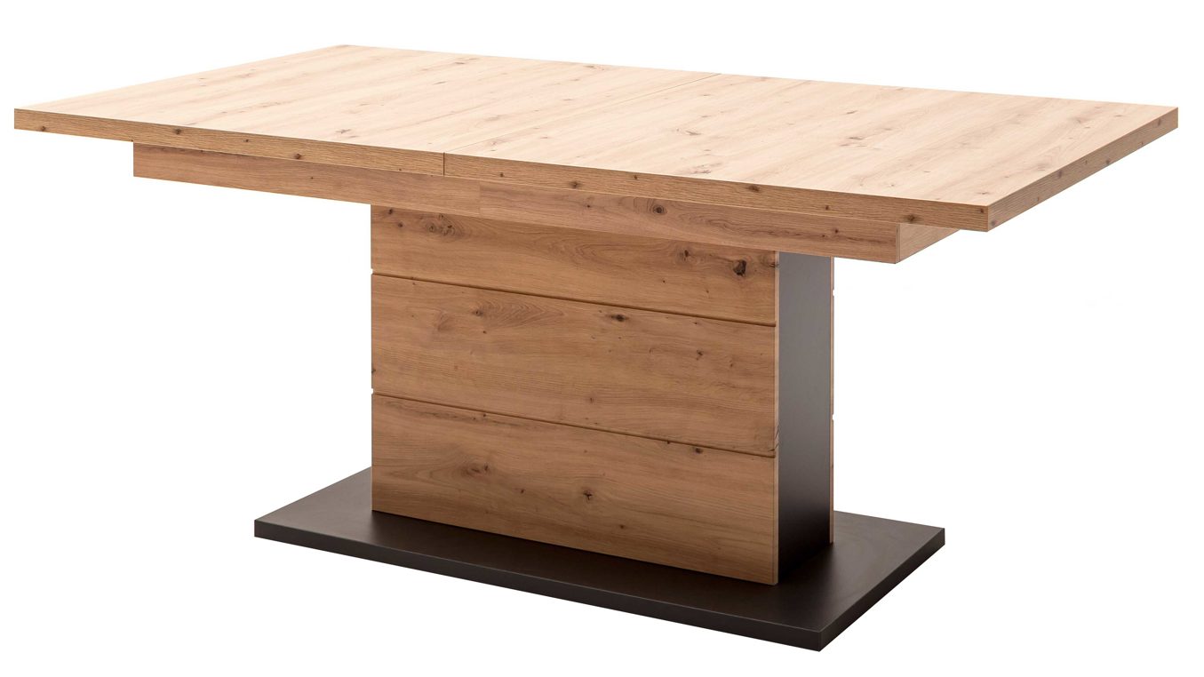 Esstisch Mca furniture aus Holz in Holzfarben Wohnprogramm Brüssel – Auszugtisch Balkeneiche – ca. 180-280 x 100 cm