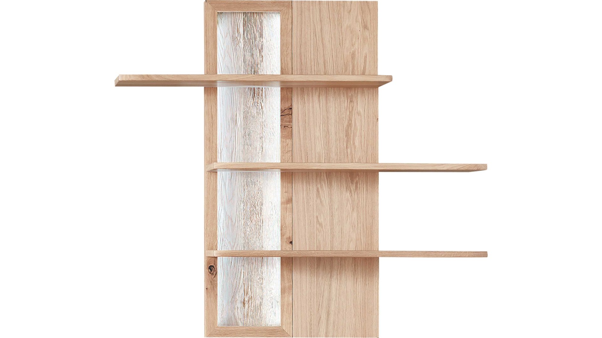 Wandregal Mca furniture aus Holz in Holzfarben Wohnprogramm Santori - Wandregal Eiche & Asteiche – drei Böden