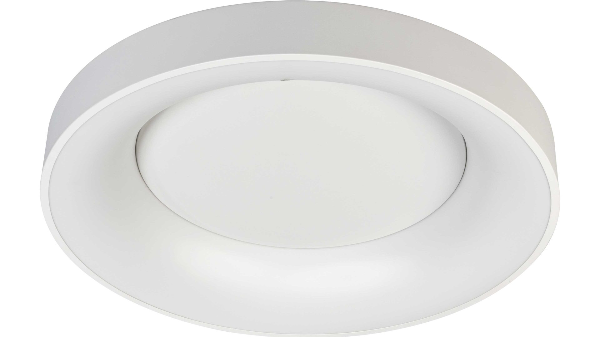 Deckenleuchte Wofi aus Kunststoff in Weiß LED-Deckenleuchte Cameron weißes Metall & weißer Kunststoff – Durchmesser ca. 45 cm