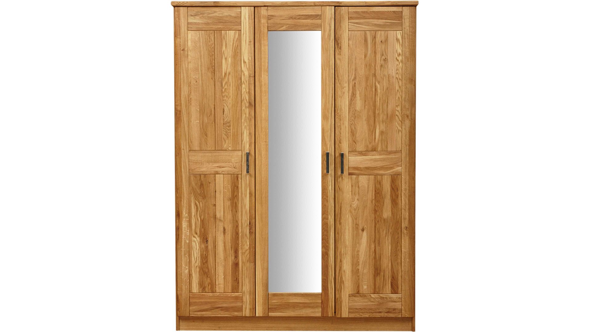 Kleiderschrank Elfo-möbel aus Holz in Holzfarben Kleiderschrank Toni mit Spiegeltür geölte Wildeiche – drei Türen, Breite ca. 152 cm