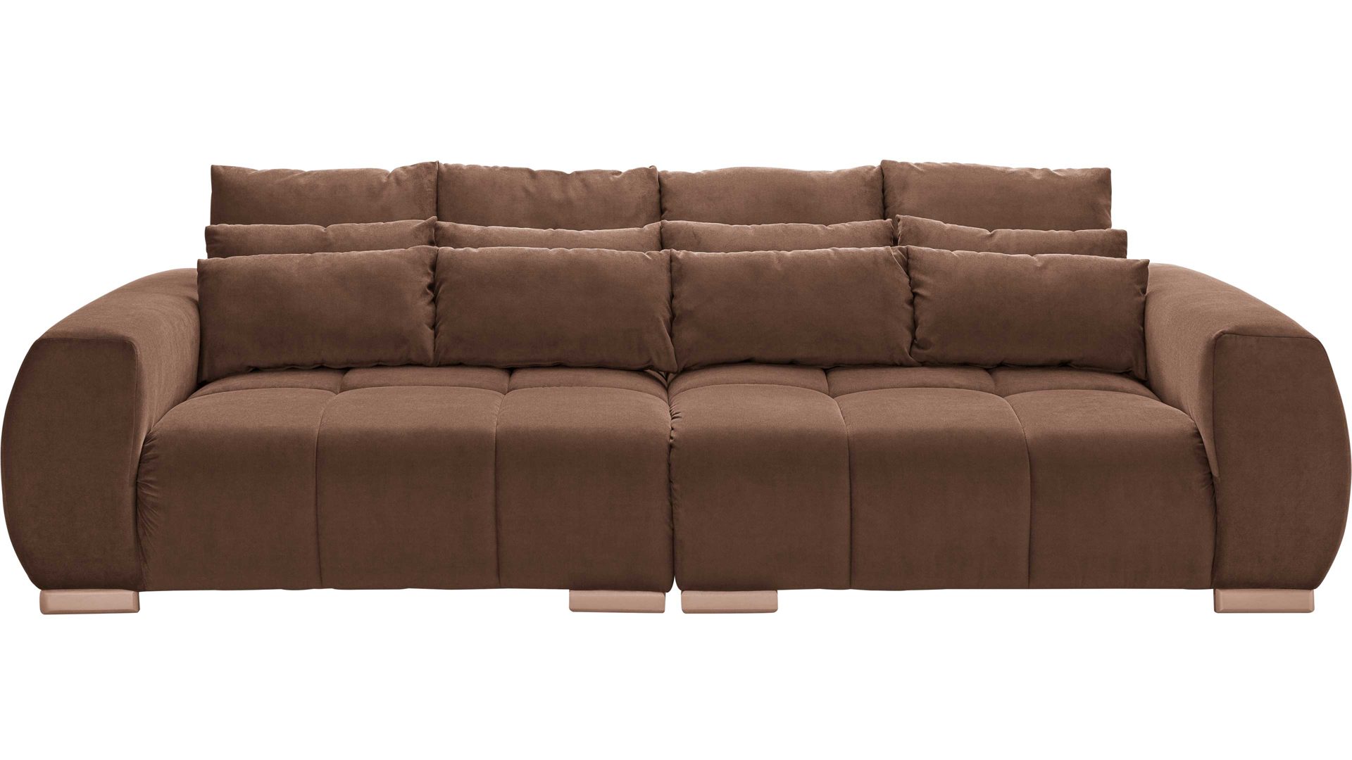 Bigsofa KAWOO aus Stoff in Braun KAWOO Bigsofa Serie Escape bzw. Couch brauner Bezug Sun 29 & Holzfüße - Länge ca. 276 cm