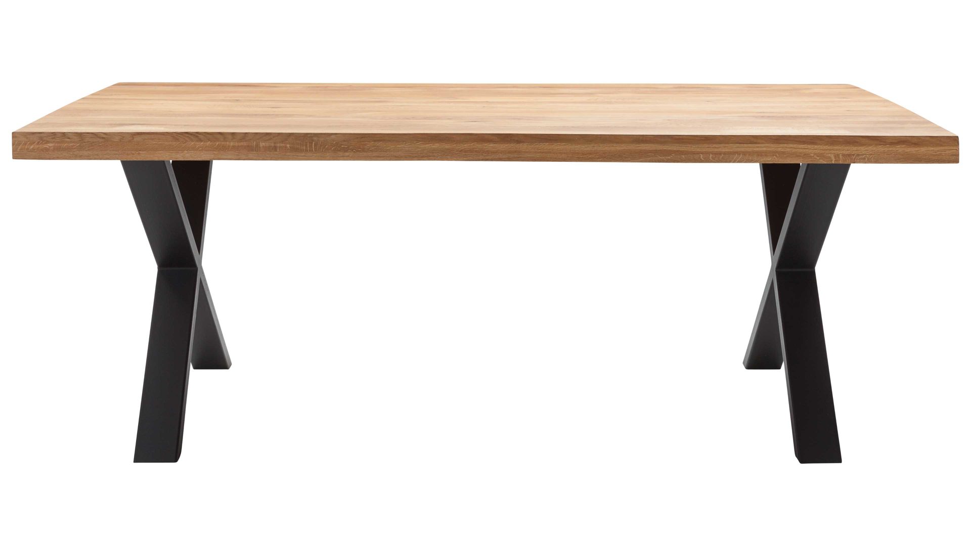Esstisch Elfo-möbel aus Holz in Holzfarben Esstisch bzw. Esszimmertisch Tim mit moderner Optik Eiche & schwarzes Eisen - ca. 200 x 100 cm