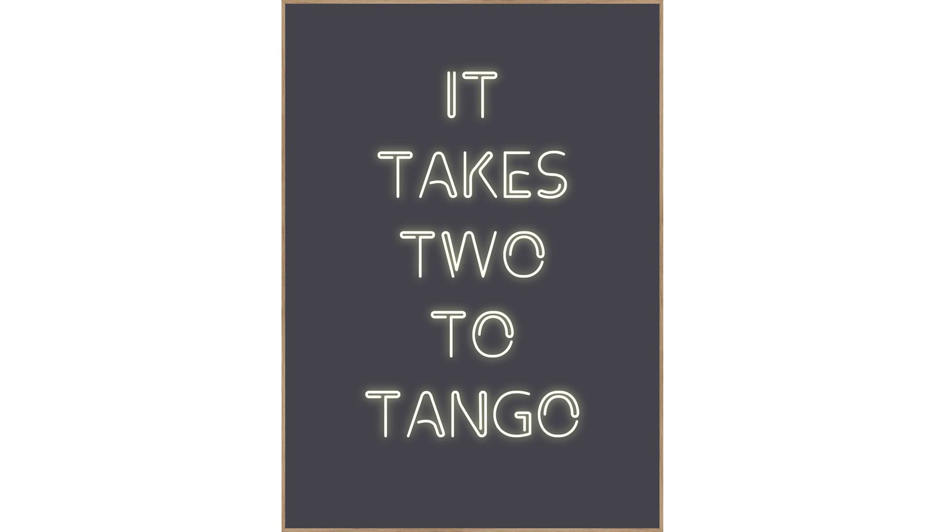 Kunstdruck Malerifabrikken aus Holz in Schwarz Posterdruck Two To Tango bedrucktes Holz & Eiche – ca. 30 x 40 cm