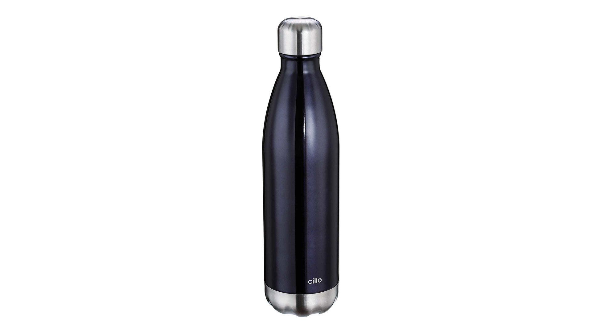 Isolierflasche Küchenprofi aus Metall in Schwarz cilio Isolierflasche Elegante schwarz lackierter Edelstahl – Fassungsvermögen ca. 750 ml
