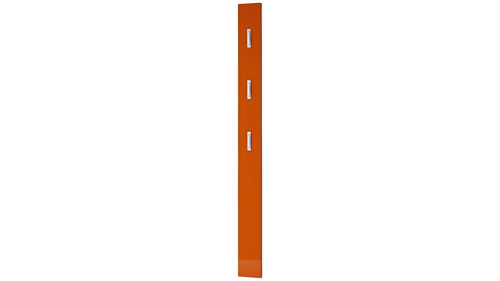 Wandgarderobe Germania aus Holz in Orange Wandgarderobe Colorado mit Garderobenhaken orangefarbene Hochglanzoberflächen - drei Klapp-Kleiderhaken