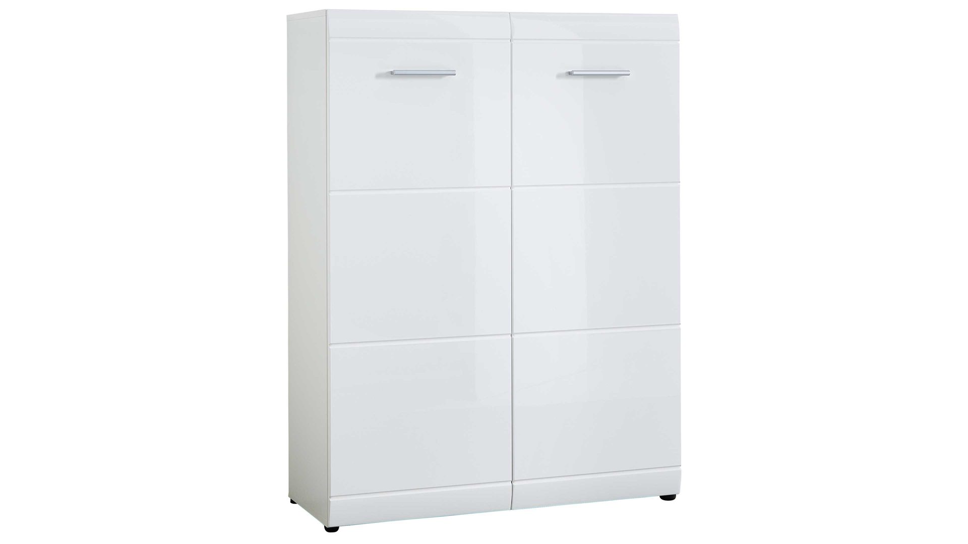 Schuhschrank Germania i.i. aus Holz in Weiß Schuhschrank Adana, ein Dielenmöbel weiße Hochglanzfronten & Kunststoffoberflächen - zwei Türen