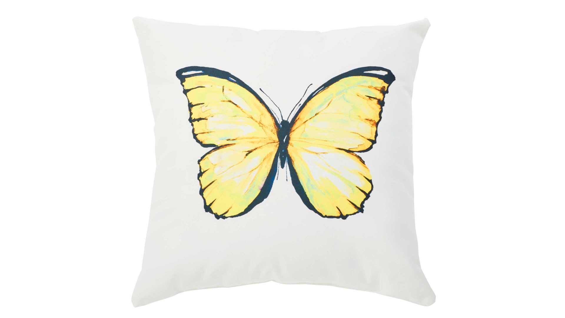 Einzelkissen Done® be different aus Kunstfaser in Gelb DONE® Kissen Cushion Outside Butterfly Dessin Schmetterling– ca. 65 x 65 cm