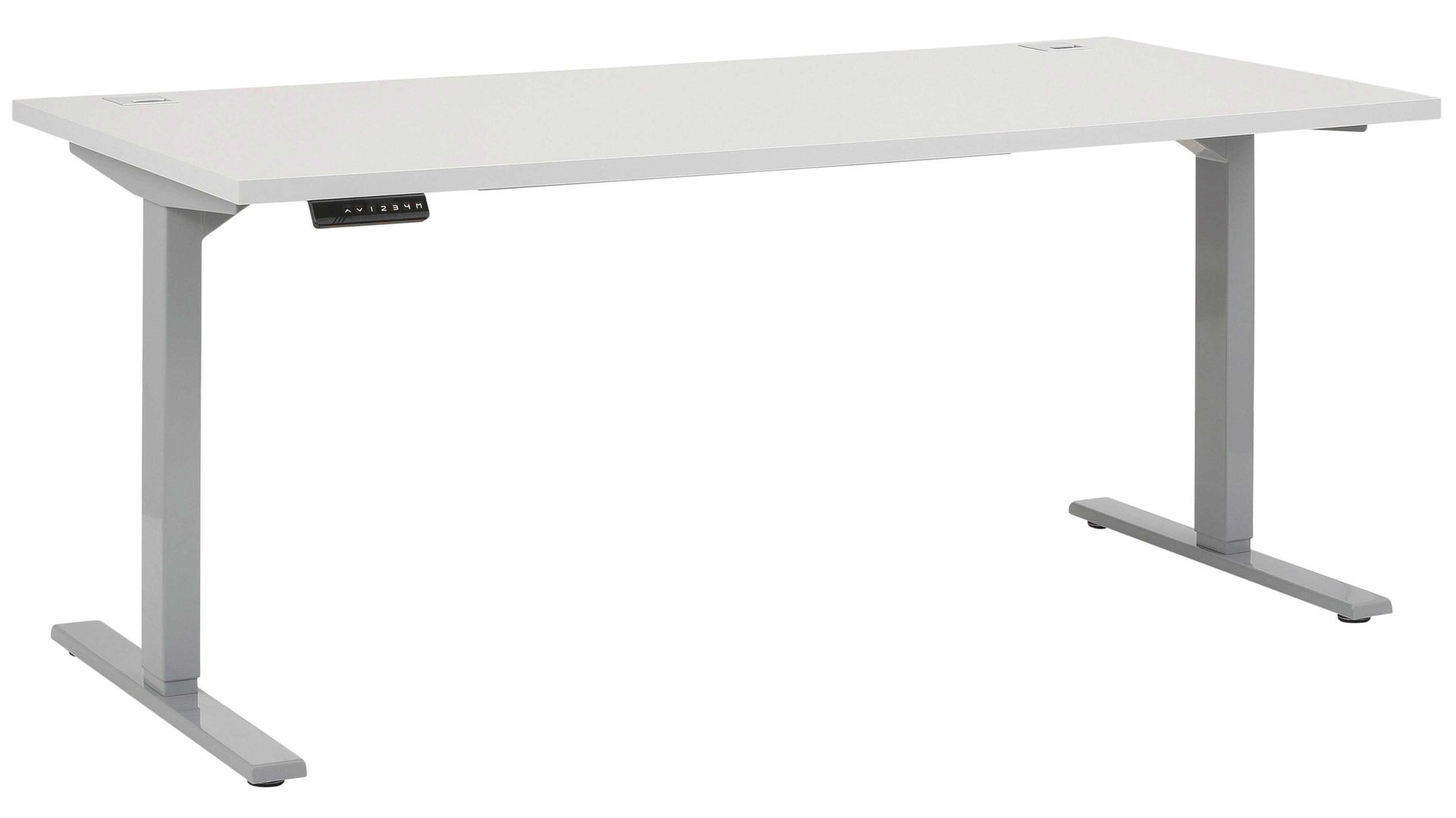 Schreibtisch Maja möbel aus Holz in Weiß MAJA MÖBEL Funktions-Schreibtisch eDJUST als Büromöbel Weiß & Platin – Breite ca. 175 cm