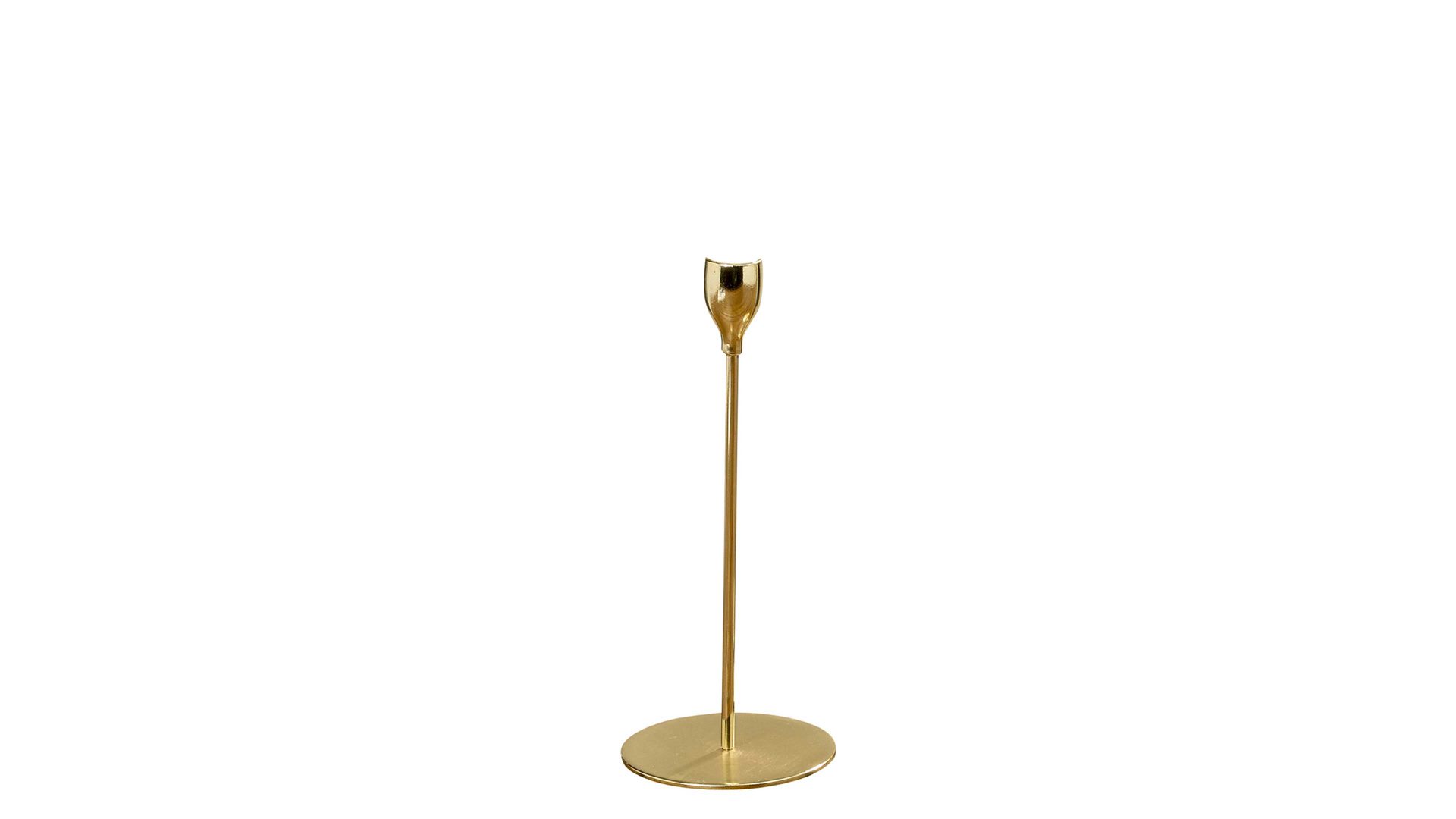 Kerzenständer Boltze aus Metall in Metallfarben Kerzenständer Malte goldfarbenes Eisen – Höhe ca. 23 cm