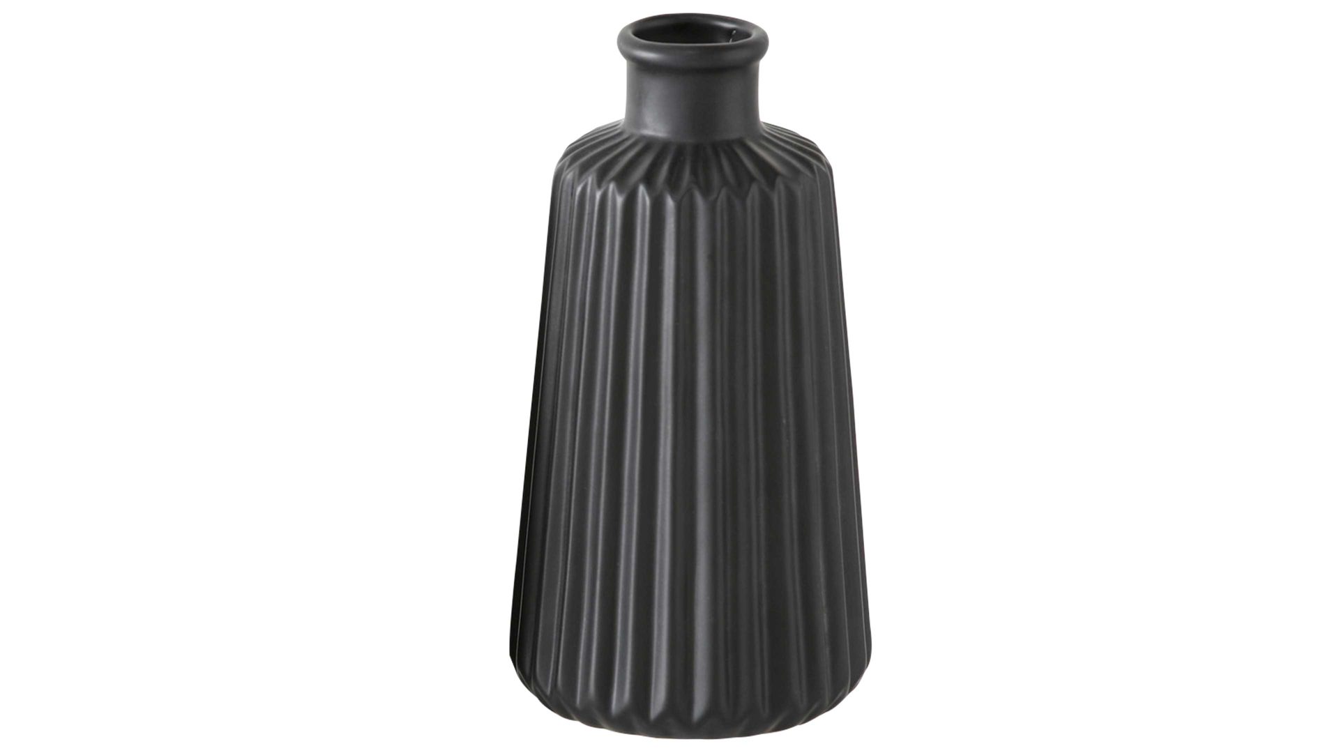 Vase Boltze aus Keramik in Schwarz Vase Esko mattschwarzes Porzellan - Höhe ca. 17 cm