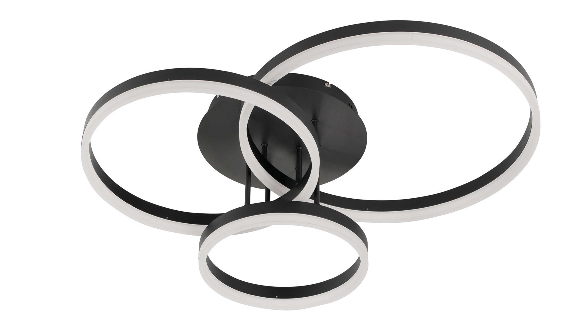 Deckenleuchte Wofi aus Metall in Schwarz WOFI Deckenlampe Vaasa schwarzes Metall & weißer Kunststoff – Länge ca. 75 cm