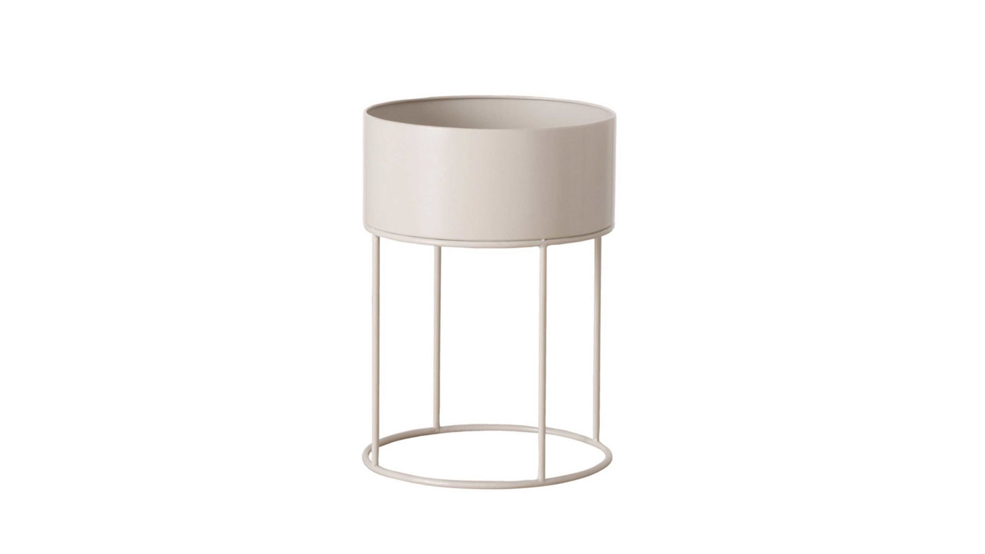 Pflanzkübel Boltze aus Metall in Beige Pflanztopf Mavis beiges Eisen – Durchmesser ca. 35 cm