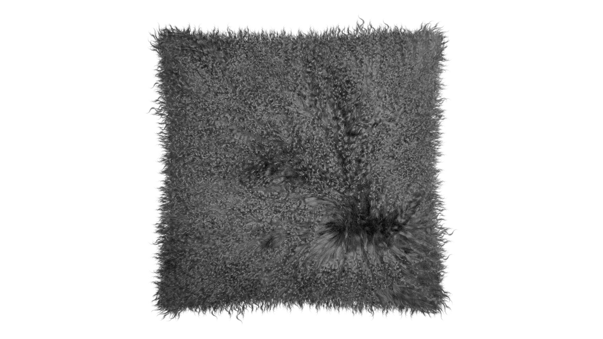 Kissenbezug /-hülle Magma sitting point aus Fell in Anthrazit MAGMA Kissenhülle Pamina anthrazitfarbenes Tibet-Lammfell - ca. 40 x 40 cm
