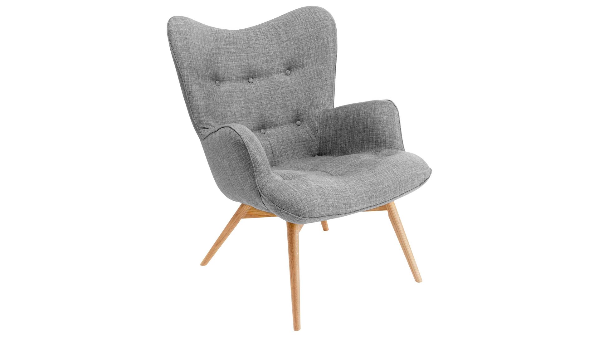Drehsessel Kare design aus Stoff in Grau KARE DESIGN Sessel Vicky grauer Stoffbezug & Bucheholzfüße