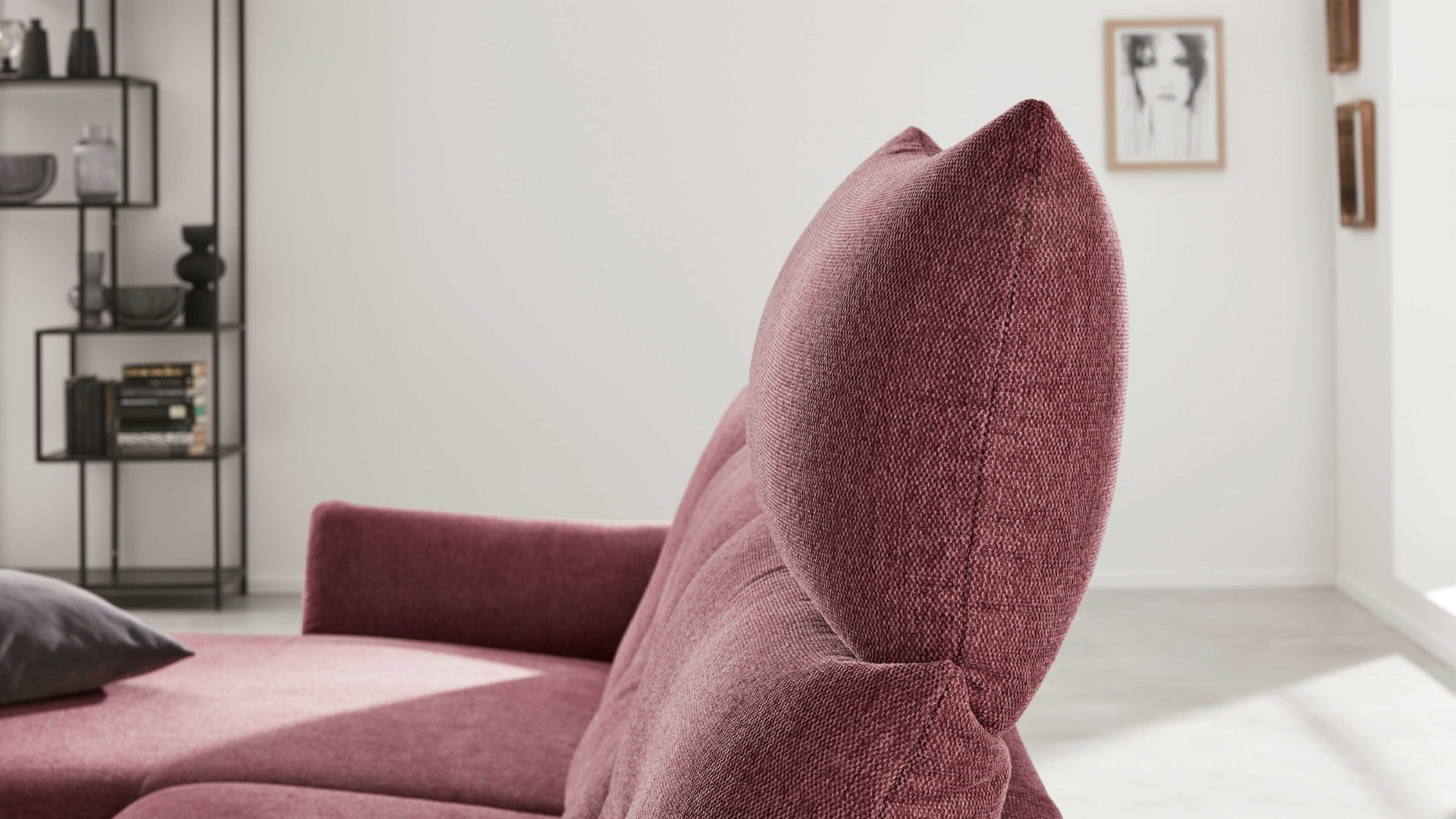 Kopfstütze Interliving aus Stoff in Pink Interliving Sofa Serie 4400 - Kopfstütze 87-82 pastellvioletter Bezug GCP 8 - Breite ca. 82 cm