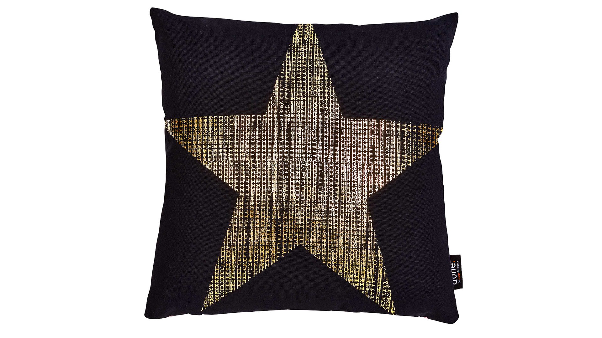 Einzelkissen Done.® aus Baumwolle in Schwarz done.® Kissen Cushion Stone schwarz & Golddruck Star - ca. 45 x 45 cm