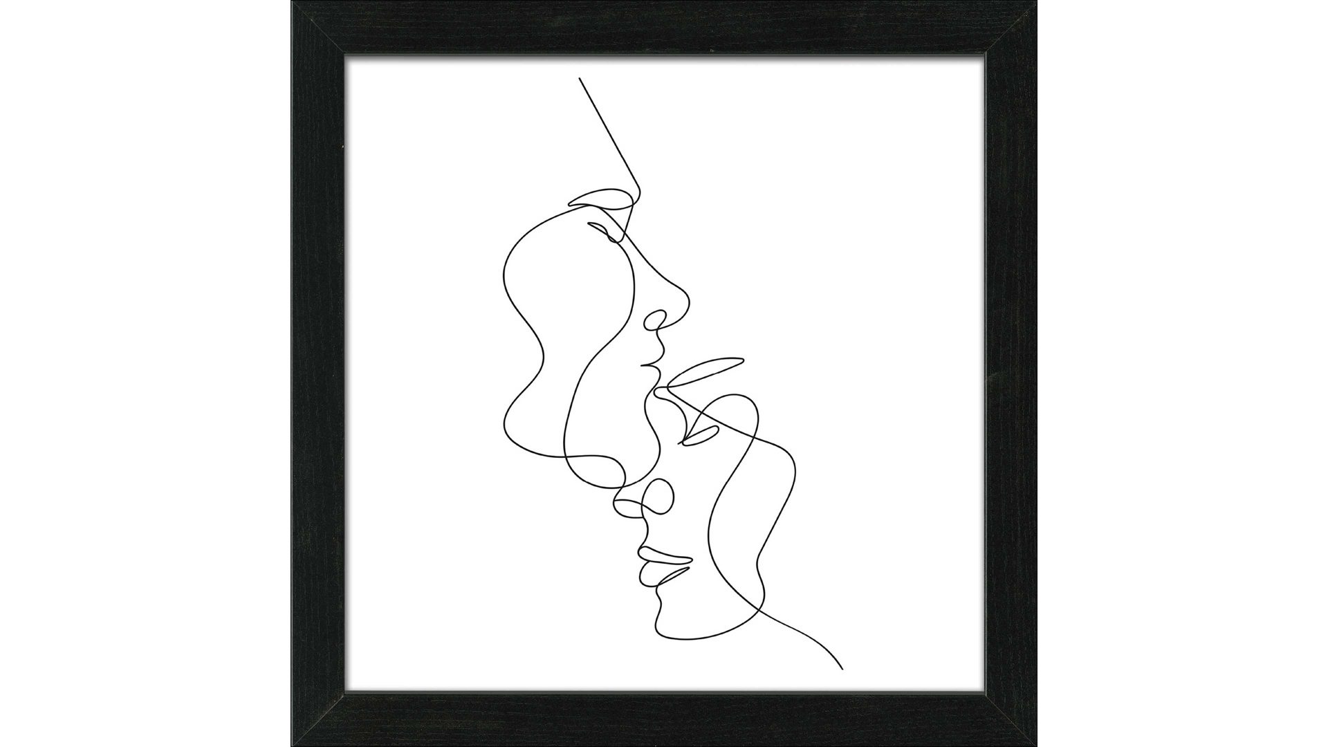 Kunstdruck Pro®art bilderpalette aus Karton / Papier / Pappe in Weiß PRO®ART Kunstdruck Line Art Faces IV Weiß & Schwarz - ca. 55 x 55 cm