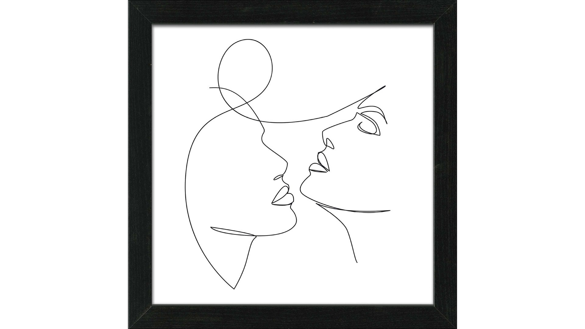 Kunstdruck Pro®art bilderpalette aus Karton / Papier / Pappe in Weiß PRO®ART Kunstdruck Line Art Faces V Weiß & Schwarz - ca. 55 x 55 cm