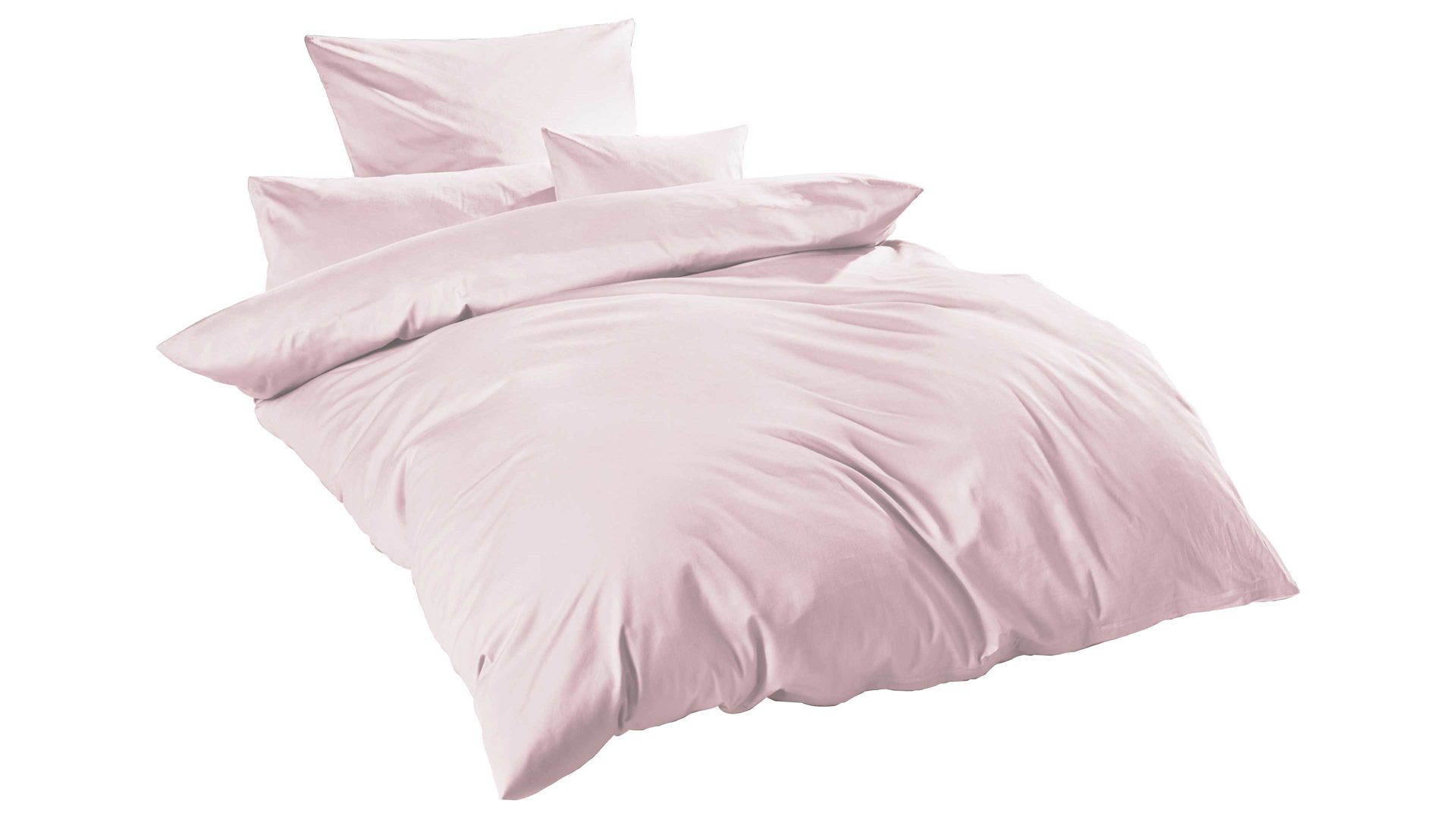 Bettwäsche-Set H.g. hahn haustextilien aus Stoff in Pink HAHN Luxus-Satin-Bettwäsche Sempre puderfarbener Baumwollsatin – zweiteilig, ca. 155 x 220 cm