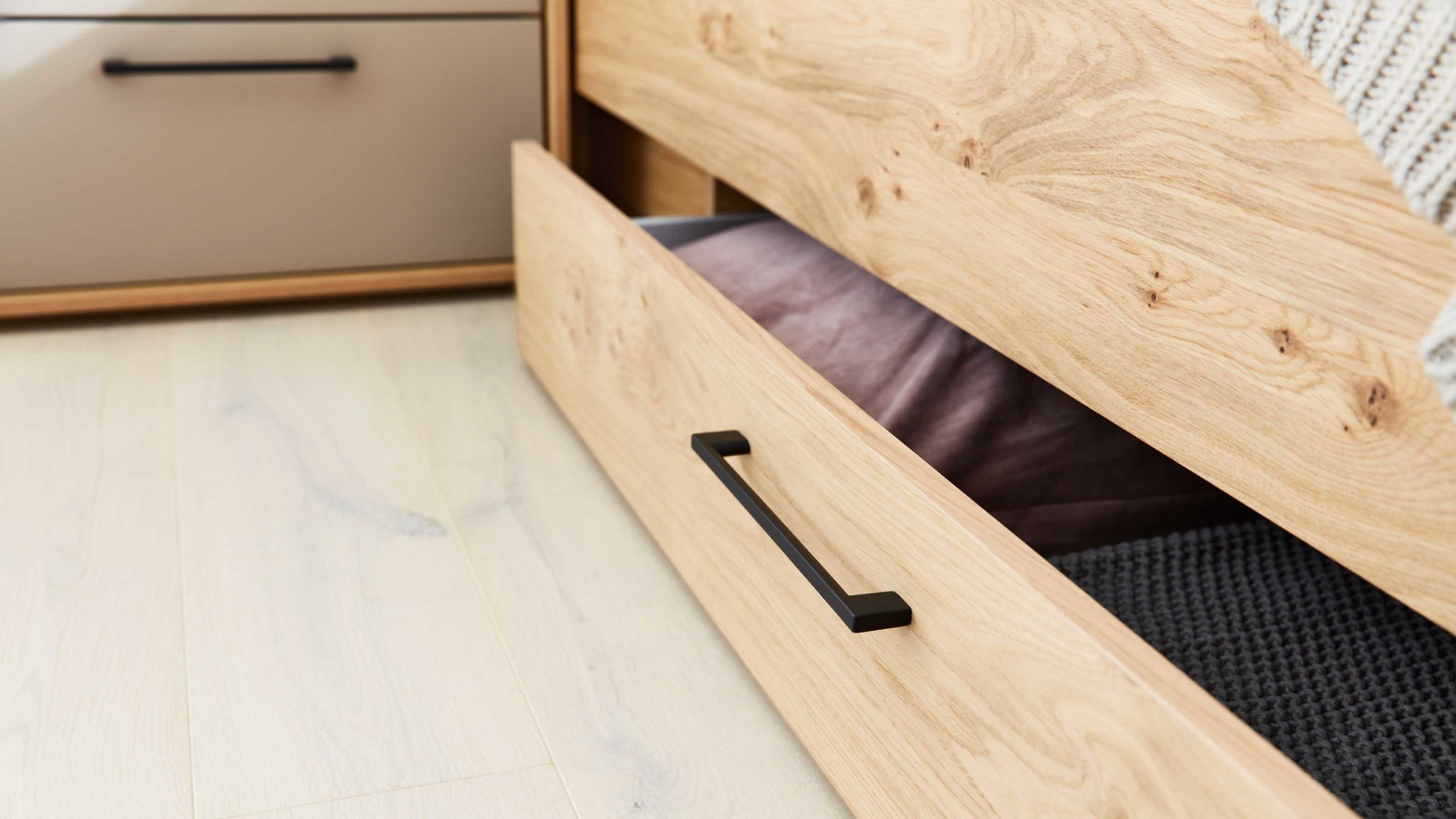 Bettkasten Interliving aus Holz in Holzfarben Interliving Schlafzimmer Serie 1023 – Bettschubladen-Set Balkeneiche - zweiteilig