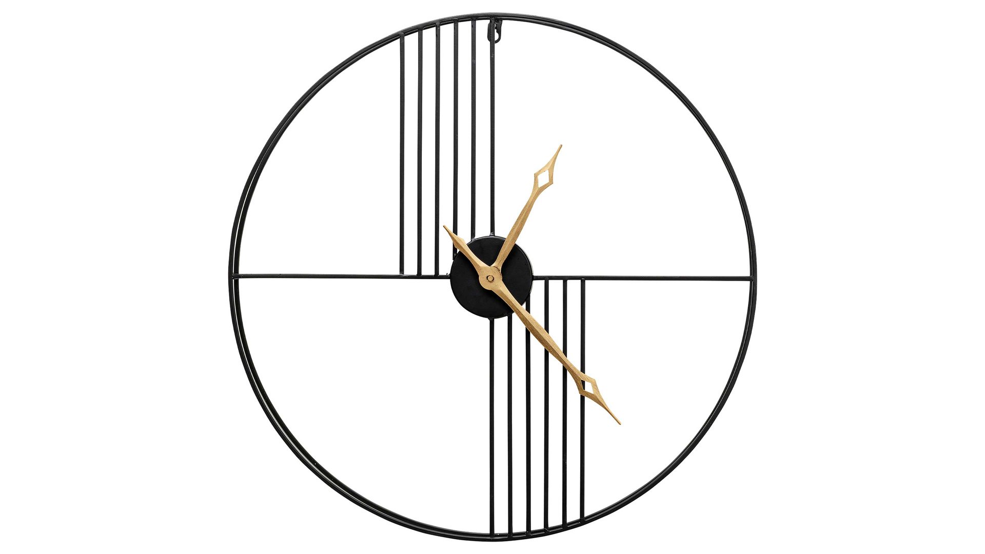 Wanduhr Kare aus Metall in Schwarz KARE DESIGN Wanduhr Strings Schwarz & Gold - Durchmesser ca. 60 cm