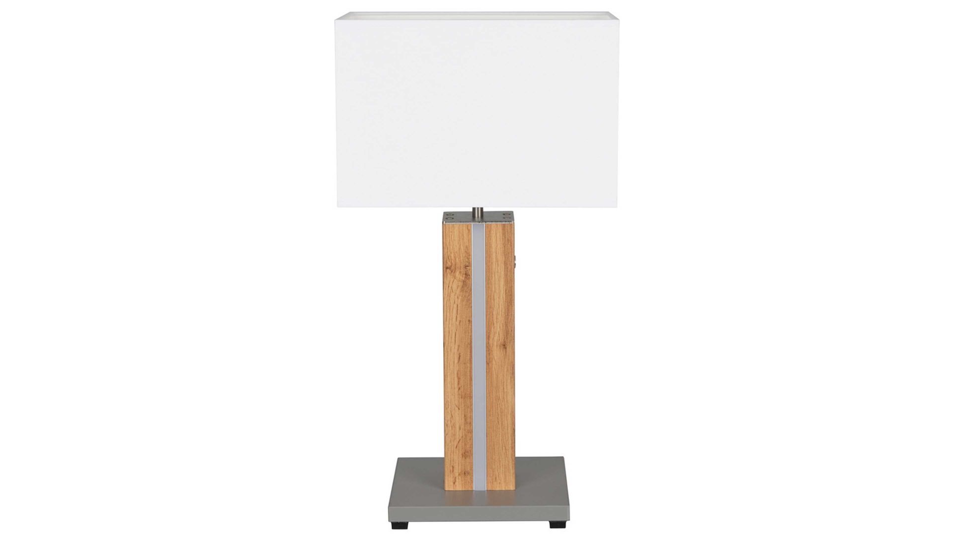 Tischleuchte Spot light aus Textil in Weiß SPOT LIGHT Tischleuchte Yaren Eiche & Stoff - Höhe ca. 56 cm