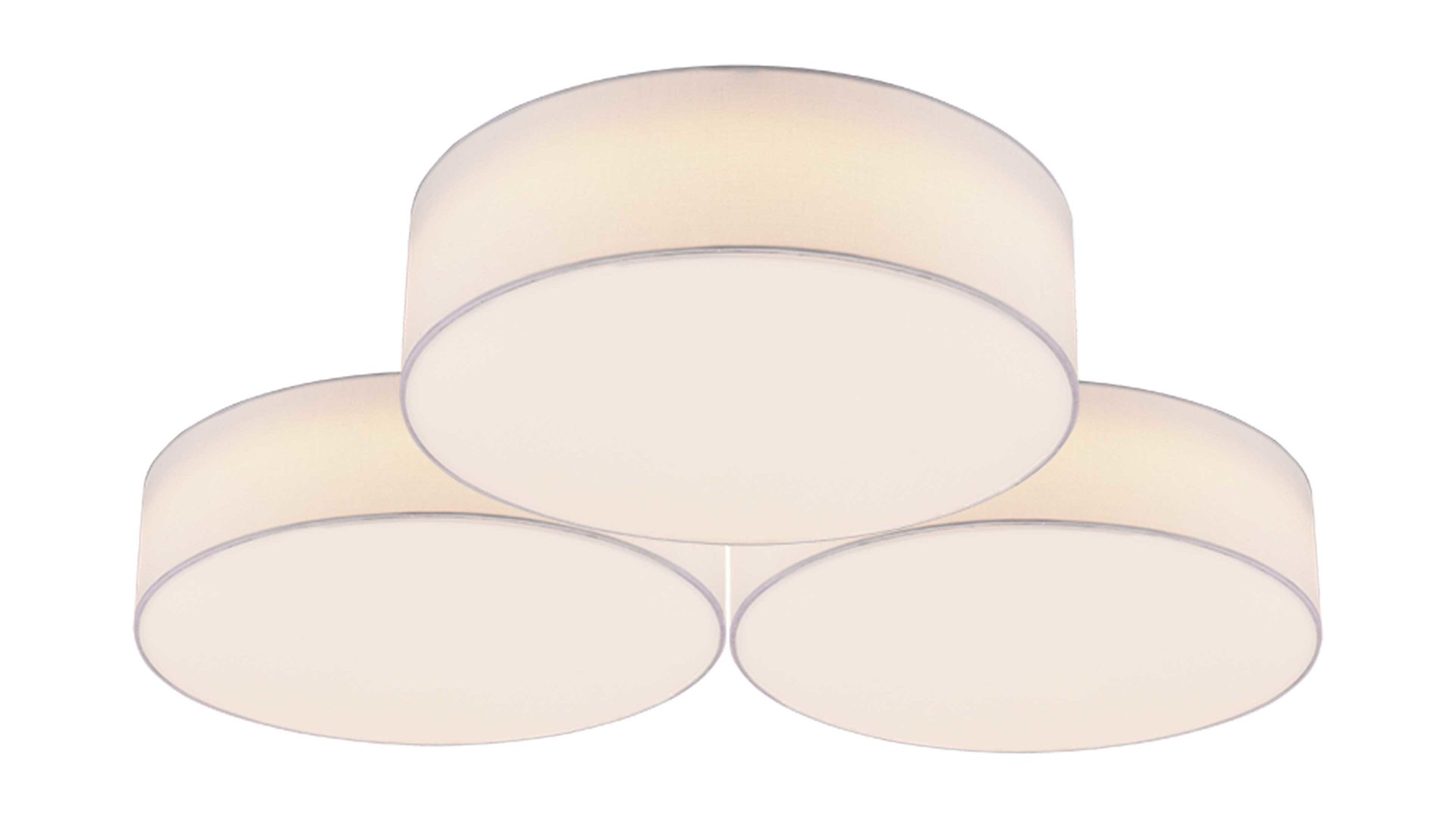 Deckenleuchte Trio leuchten aus Stoff in Weiß TRIO LED-Deckenleuchte Lugano weiße Lampenschirme – Durchmesser ca. 65 cm
