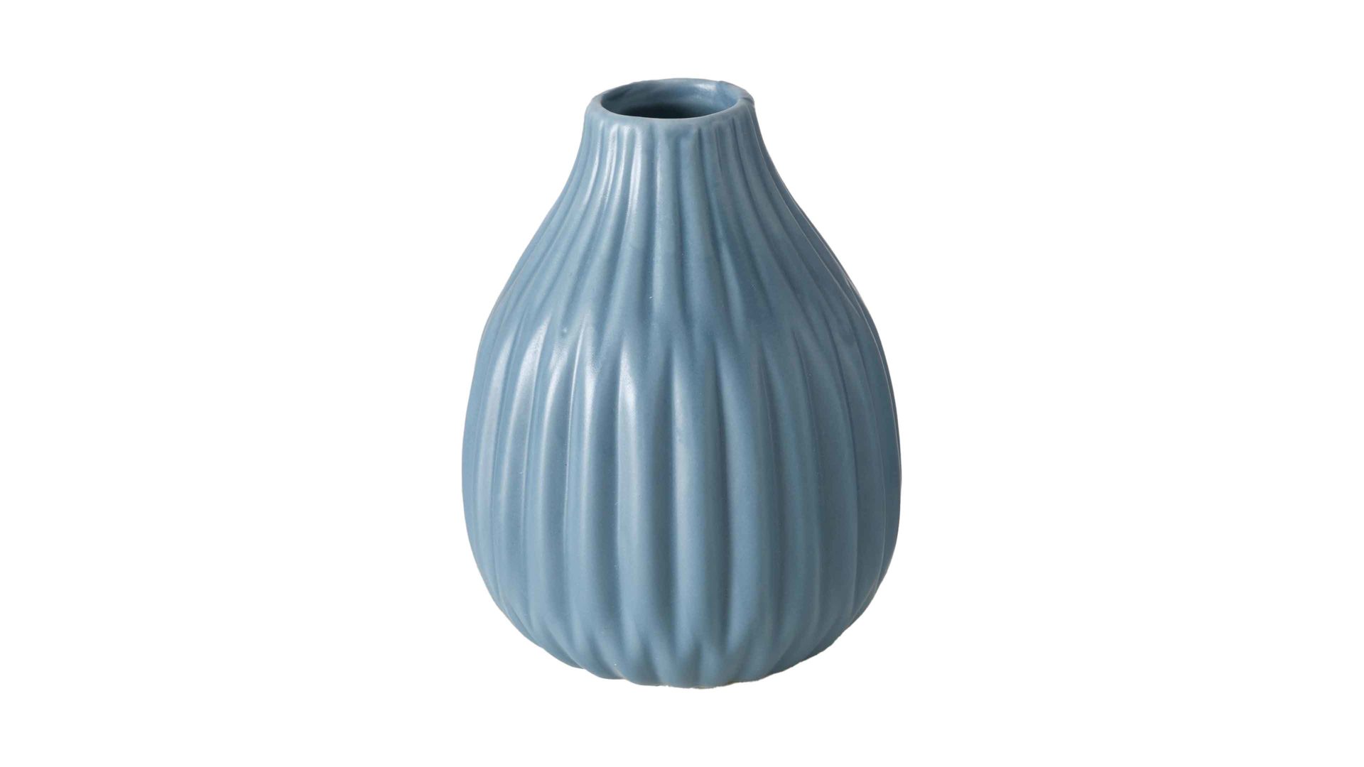 Vase Boltze aus Keramik in Blau Vase Esko mattblaues Porzellan - Höhe ca. 12 cm